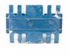 MTE RL-00201 – bottom view showing blue painted base with paint chips, corrosion spots, and mounting slots