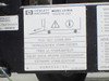 HP C2785A rack enclosure label — model C2785A, Made in USA, stabilizer pull-out instruction diagram in multiple languages