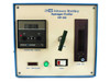 Johnson Matthey HP-100 Hydrogen Purifier front panel close-up — United Electric temperature controller showing 019°C, UP/DOWN flow knob, BLEED GAS slot, OVER TEMPERATURE indicator, and POWER switch