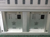 Paradise Datacom P500 lower access panel showing two PS42 230/115V AC Power Supply Modules with ON/OFF switches and voltage indicator LEDs