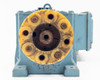 SEW-EURODRIVE R27DT71D4TH – close-up front view of output flange showing hollow shaft bore, bolt circle, and rust on flange face