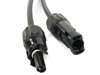 Close-up of Amphenol Helios H4 MC4-compatible male and female PV connector pair on 14AWG cable leads