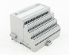 Allen-Bradley 1794-OB16P with 1794-TB3 terminal base — angled right-front view showing full terminal block assembly and FLEX I/O label