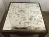 Artistica Van Cleef 126-260 Square End Table – top-down close-up of antiqued mirrored surface with brass frame edge
