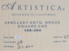 Artistica 126-260 Van Cleef Antique Brass Square End Table – original box label showing model number and product details