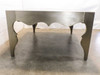 Artistica Vancleef 125-200 – end view showing scalloped apron cutout and leg profile in white brass finish