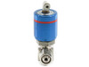 Flowlink GAZ 1146203 gas valve bottom-front view showing stainless steel valve body, male VCR-style fitting on left and compression nut on right