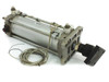 SMC CDBA2F100-250-HL-Y7NWL end lock pneumatic cylinder – left side view showing cylinder body, sensor wires, and end lock block