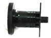 3IN-FE3 fisheye projector lens — opposite side profile view showing barrel, focal adjustment ring, and mounting plate