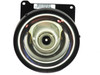 3IN-FE3 concave fisheye lens — straight-on front face view showing multi-element optical assembly and barcode label on plate