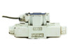 Yuken DSG-01-3C40-D24 directional valve — straight front face view showing APC subplate and port face with 0853 date code stamp