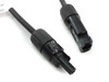 Close-up of Staubli MC4 male and female connector ends on Onamba PVU-B48-022 cable