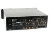 Elan D1650 D1651 16-Channel Power Amplifier — rear panel showing RCA line inputs, gold-plated speaker binding posts, IEC AC power inlet, and power switch