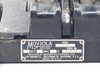 Moviola SYB nameplate close-up – model SYB, serial number 22733, Moviola Manufacturing Co., 1451 Gordon St., Hollywood 28, California, Made in USA