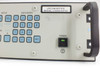 Miteq U-9456 54735 Upconverter front panel label and keypad close-up showing UPCONVERTER MODEL U-9456/54735 designation and SETUP and DATA ENTRY key sections