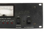 Close-up of Granville Phillips 270 front panel right section — ion gauge analog meter, red LED decade indicators (10⁻⁷ through 10⁻⁴), RANGE UP/DOWN toggle, AUTORANGE ON switch; visible surface wear on panel