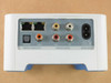 Sonos ZP80 ZonePlayer rear panel close-up showing optical, coax, analog audio RCA jacks, and mains input with 100–240V rating label