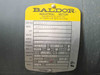 Baldor motor nameplate showing CAT NO M3711T, 10HP, 230/460V, 24/12A, 3500 RPM, Frame 215T, 3-Phase, 60Hz, Class F insulation, NEMA efficiency 90.5%, service factor 1.15, continuous duty rating