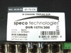 Speco DVR-16TN/300 product label showing model DVR-16TN/300, PCODE 00374, serial number DU763271, MAC address 00:D0:89:01:73:C6, made in Taiwan