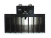 Watlow SSR-240-40G-DC1 on heatsink — front end view showing relay body, screw terminals, and fin structure