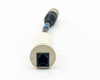 Close-up front view of RJ45 female port on Startek twinaxial cable housing