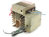 Control Systems Research 662F-22-031-00 Series 662 Power Control front-left view showing large aluminum finned heat sink, attached wiring leads, and Caution High Voltage label on top