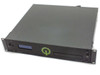 ReQuest F2 Media Server – front panel angled view showing LCD display, CD/DVD drive slot, and ReQuest logo