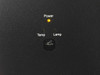 Runco CL-810 Ultra projector – close-up of front panel indicator LEDs: Power LED illuminated amber, Temp and Lamp indicators
