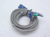 Compaq 147095-001 12-foot KVM cable coiled on white surface showing full cable length with VGA and PS/2 connectors at one end