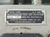 TS-117/GP Wavemeter Test Set close-up of Signal Corps nameplate reading Serial No. 192, Order No. 22419-PHILA-51, American Encaustic Tiling Co.