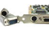 Close-up of RealMagic 53-000417 bracket connectors — 8-pin DIN female and 15-pin VGA female ports with cable ends