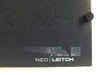 Leitch FR-3923 NEO Frame Synchronizer – close-up of front panel showing NEO Leitch logo with surface scuffing on top cover