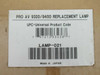 InFocus LAMP-021 box label showing Pro AV 9320/9400 replacement lamp, UPC 797212334367, Made in Japan