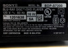 Sony BDP-S7200 rating label showing model number, 120V 60Hz 16W power specs, FCC ID, and Made in Malaysia