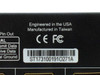 Binary B-520-MTRX-230-4X4 label closeup showing CE and FCC marks, 'Engineered in the USA / Manufactured in Taiwan', and serial number barcode