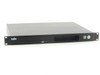 Fusion Research 1U rackmount music video server – front panel angled view showing optical drive bay, USB ports, and power button