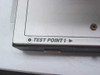 Test Point 1 logo close-up on aluminum frame of the 2003C Accuprobe semiconductor test probe fixture