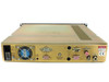 Miteq U-9473-125K C-Band Upconverter – rear panel detail showing SMA RF output, IF input, IF monitor, DB-9 remote and alarm connectors