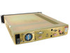 Miteq U-9473-125K C-Band Upconverter – rear panel showing power inlet, fan, DB-9 remote ports, SMA connectors, and CE mark
