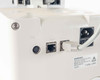 Buchi V-850 Vacuum Controller rear panel showing Vap./Chill Sensor DIN port, Vacuum Pump RJ port, Compress. RJ port, and IEC AC inlet with power cable