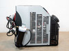 Haskris LX2-A2 chiller – right-side and rear view showing louvered exhaust panels, coolant hoses, and filter canister