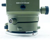 Kern E20 Theodolite base section showing 6-pin circular power connector port and tribrach/leveling base — rear angle