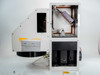 OAI 0130-041-04 – interior open view showing linear actuator arm, mirror/filter assembly, reflector bowl, UV lamp, and orange gasket seal around chamber opening