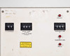 Close-up of Phasemaster III front panel showing % Current (55), Weld Time/Time at Temp (001), Temperature (200) thumb-wheel displays and Power, AT Temp, Weld indicators
