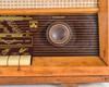 Grundig 3025/S — close-up of right tuning knob (Stationsinst.) and station dial with European city names