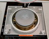 6-inch circular annealing hot plate with perforated surround plate, chuck detail showing three alignment pins, and copper-tone heating element ring visible below chuck
