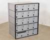 Salsbury 3620 single mailbox unit front view – 20 Type A doors with combination locks and mail drop slot at bottom