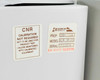 Labsphere RSA-HP-8453 accessory side label showing CNR Calibration Not Required notice and Semicoa property tag with Model RSA-HP-53 and serial number