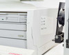 HP Vectra XM 5/120 Series 4 right side showing cracked computer casing and hand-written note on side panel; Compaq label and optical drive visible