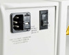 Labsphere RSA-HP-8453 rear panel — IEC AC inlet, on/off switch, fuse rating 1 Ampere 250V label, line voltage 110/220 VAC 50/60 Hz 25 Watts label